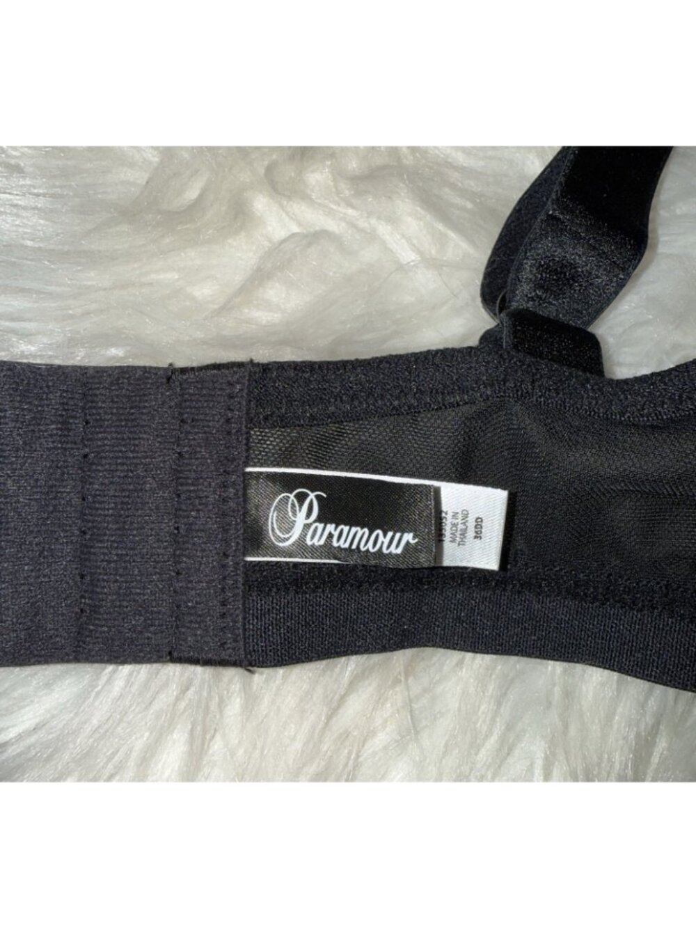 Paramour Stunning Chevron Lace and Tulle Balcony Bra UW Womens 36DD Black 135052 - Picture 6 of 6